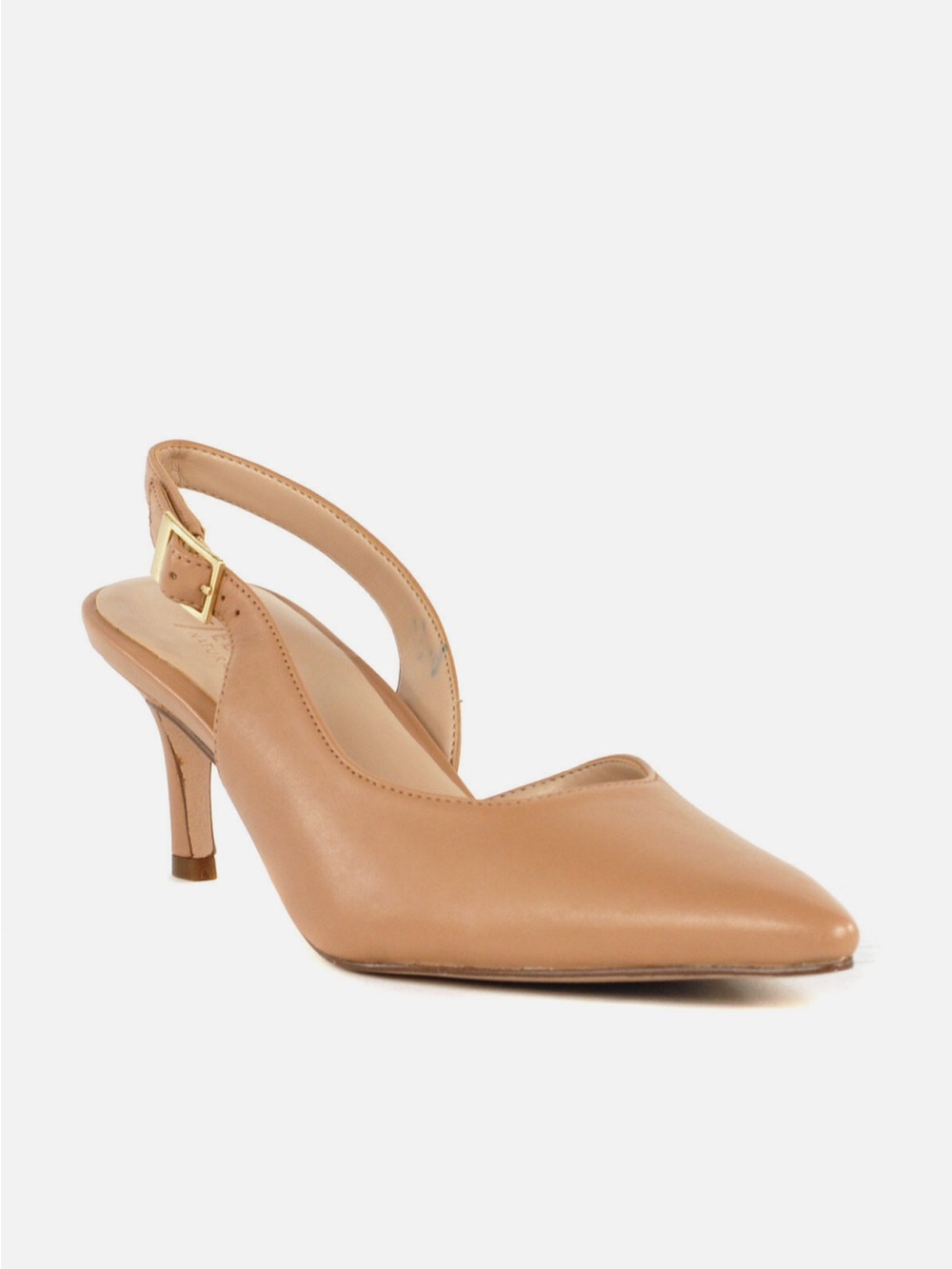 Naturalizer 27 Edit Taupe Pointed-Toe Slingback kitten heels - Picture 7 of 9